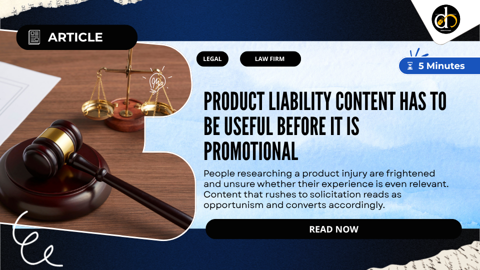 Product liability content has to be useful before it is promotional