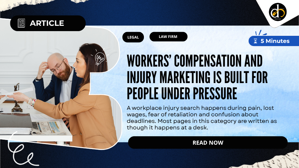 Workers’ compensation and injury marketing is built for people under pressure